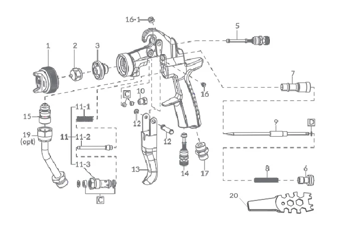 AZ1 HTE 2P Airgunsa Kesselpistole