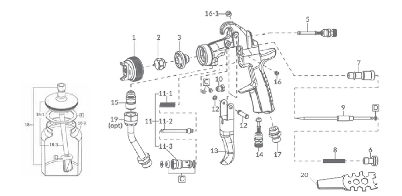 AZ1 HTE 2S Airgunsa Saugbecherpistole